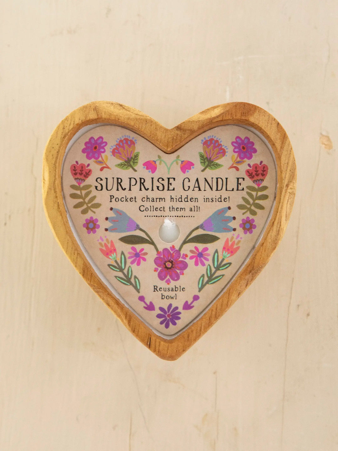 Natural Life Surprise Candle Heart Folk