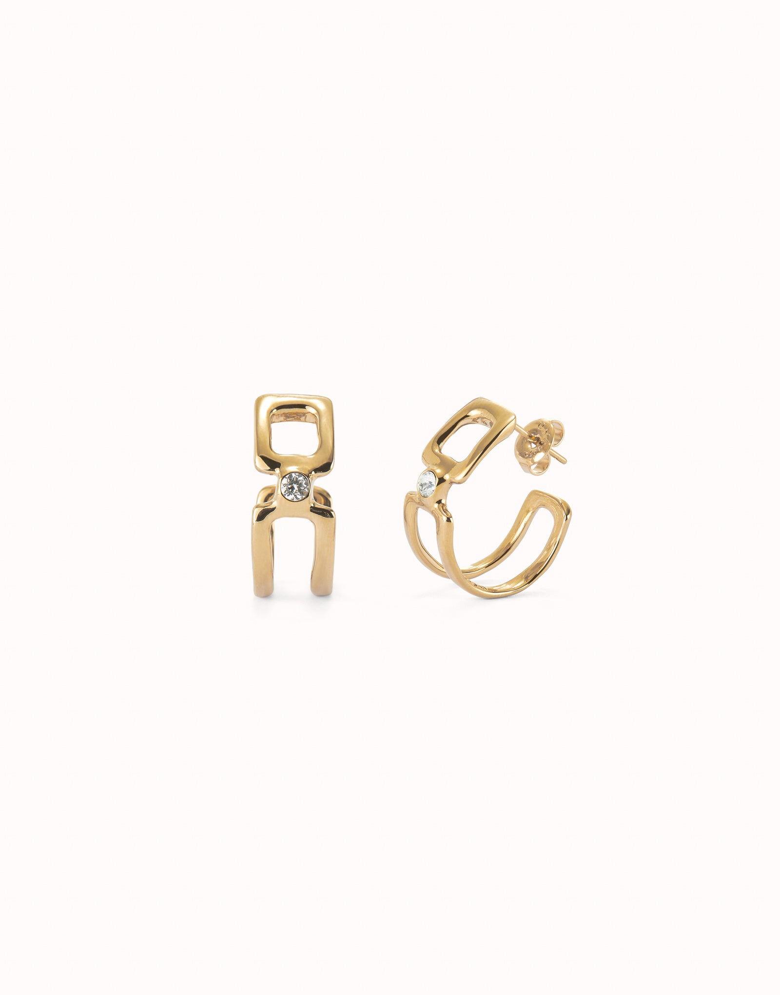 UNOde50 Double Hoop Topaz Earrings Silver — view 4