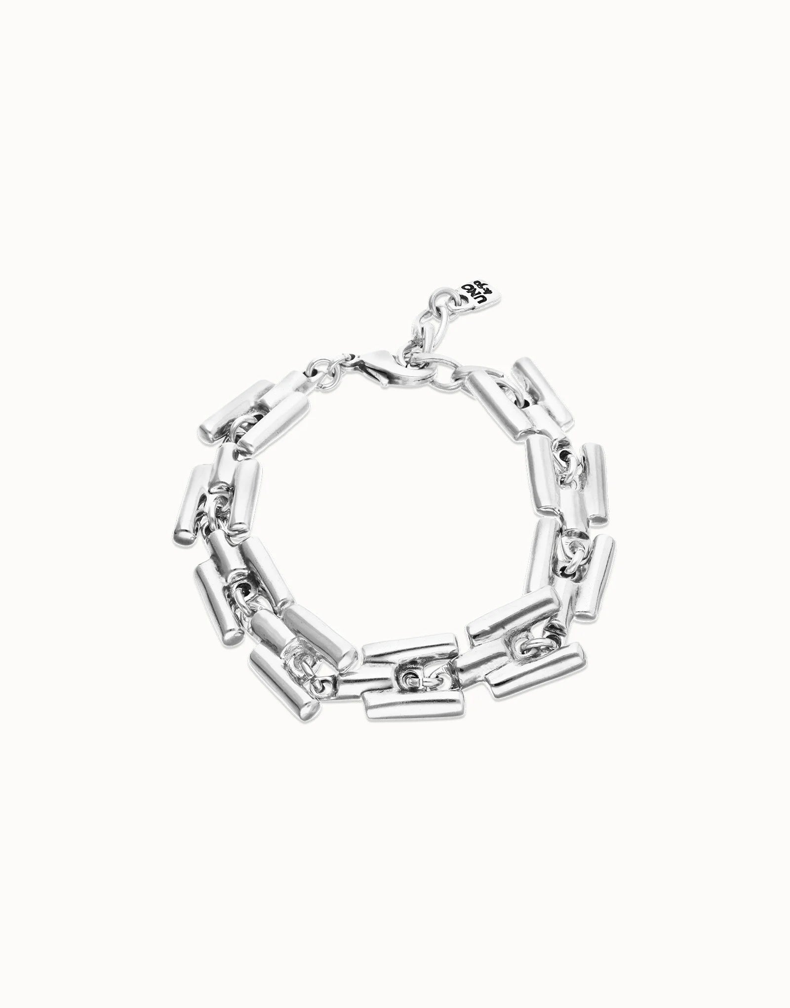 Uno de 50 Silver Link bracelet with cylindrical pieces