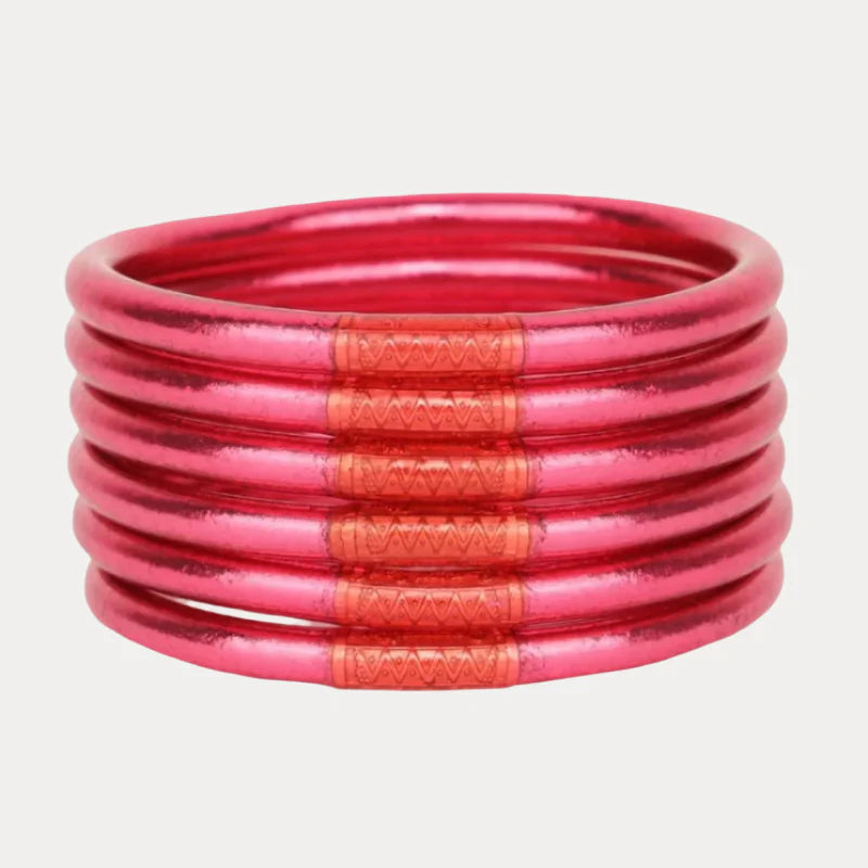 Budha Girl Pink All Weather Bangles® (Set of 6) - Serenity Prayer