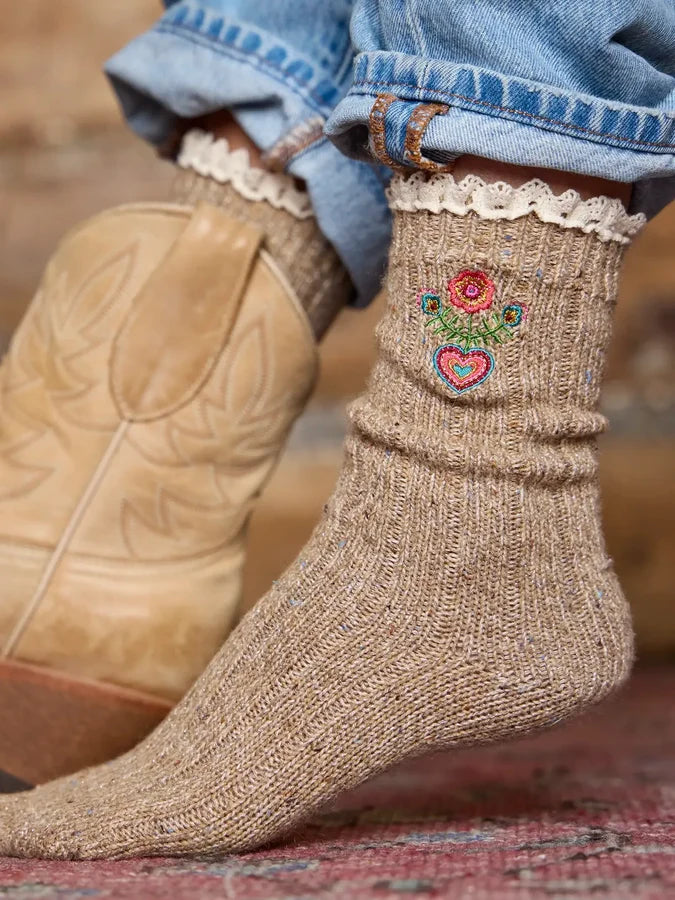Natural Life Little Things Embroidered Socks