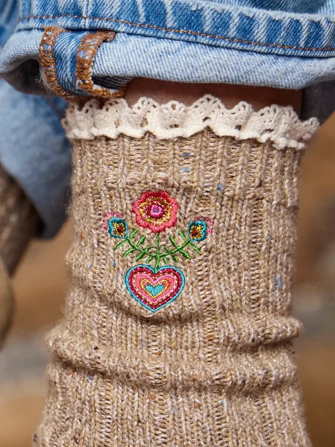 Natural Life Little Things Embroidered Socks