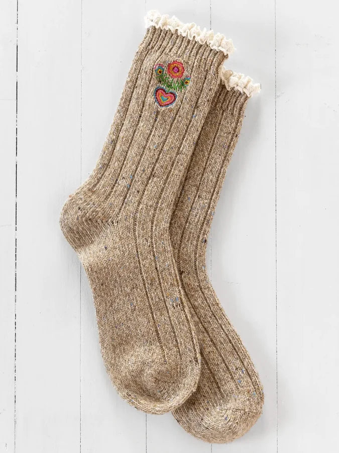 Natural Life Little Things Embroidered Socks