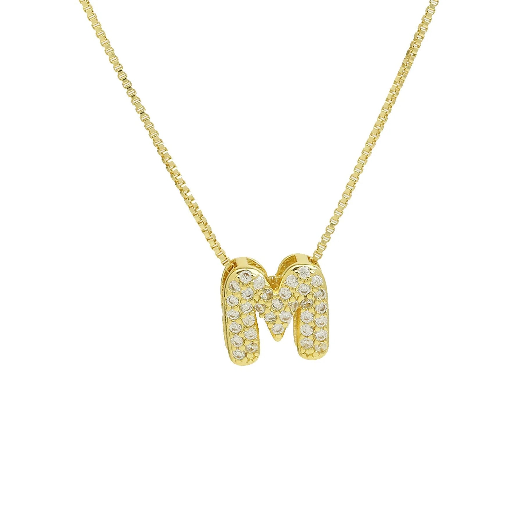 Bling Slider Necklace Initial Charm