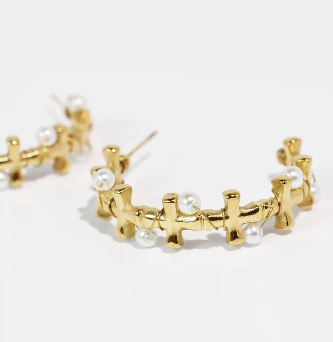 Golden Faith Hoop Earrings