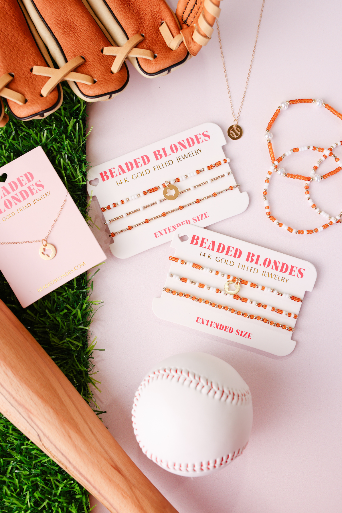 Burnt Orange and White Sprinkle Bracelet