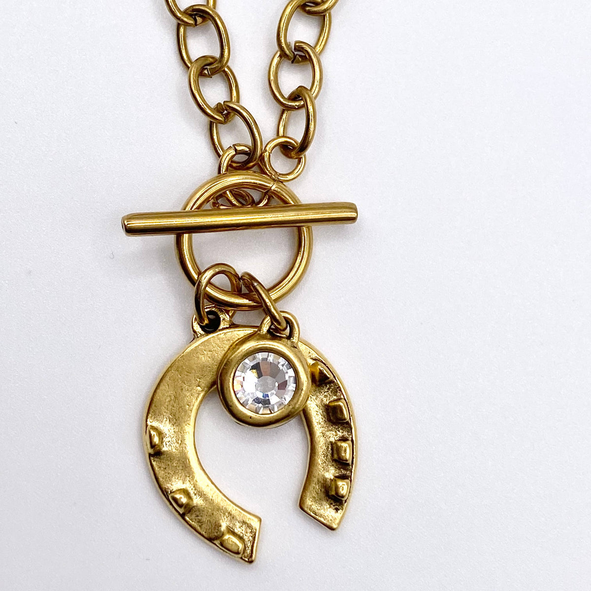 Gold Horseshoe Lucky Fortune Necklace