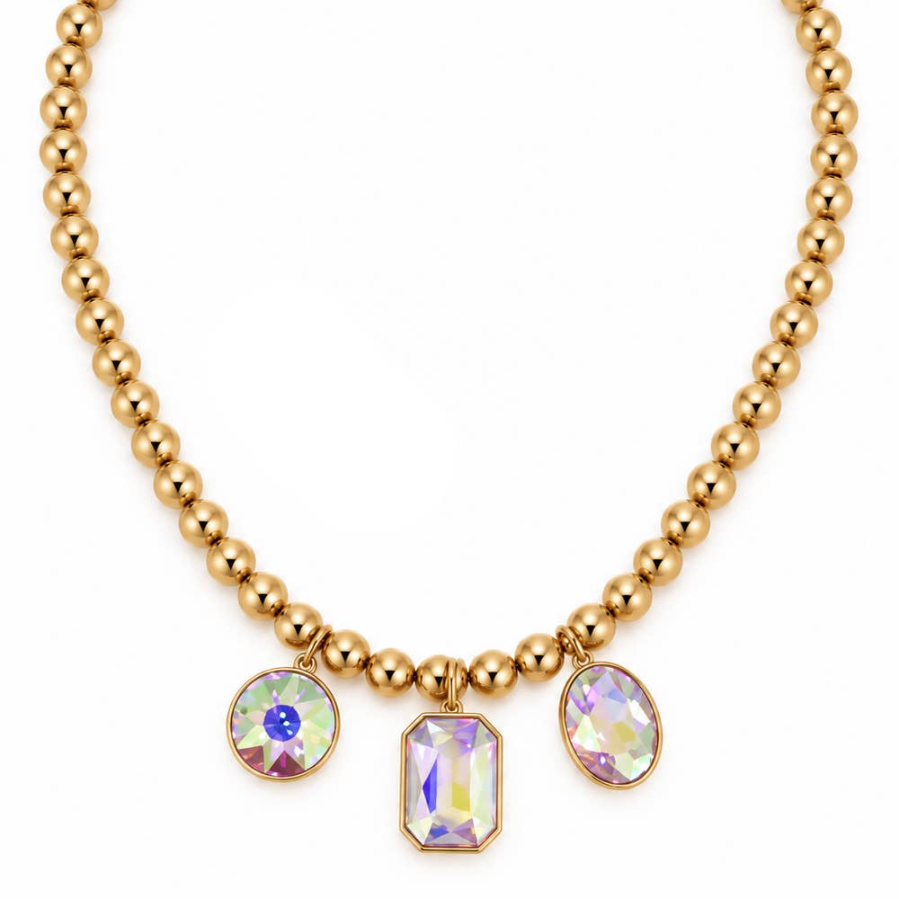 Triple Charm Ball Bead Necklace