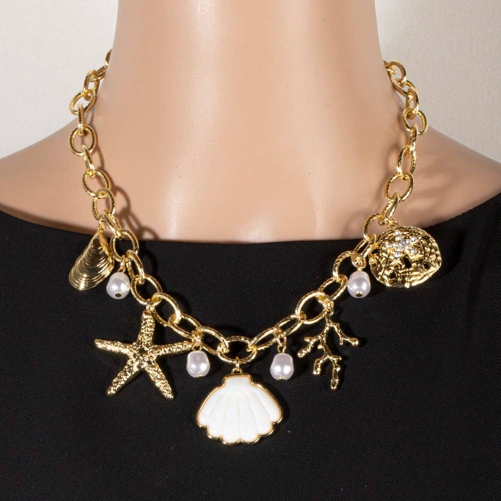 Assorted Sealife Charms Chain Necklace