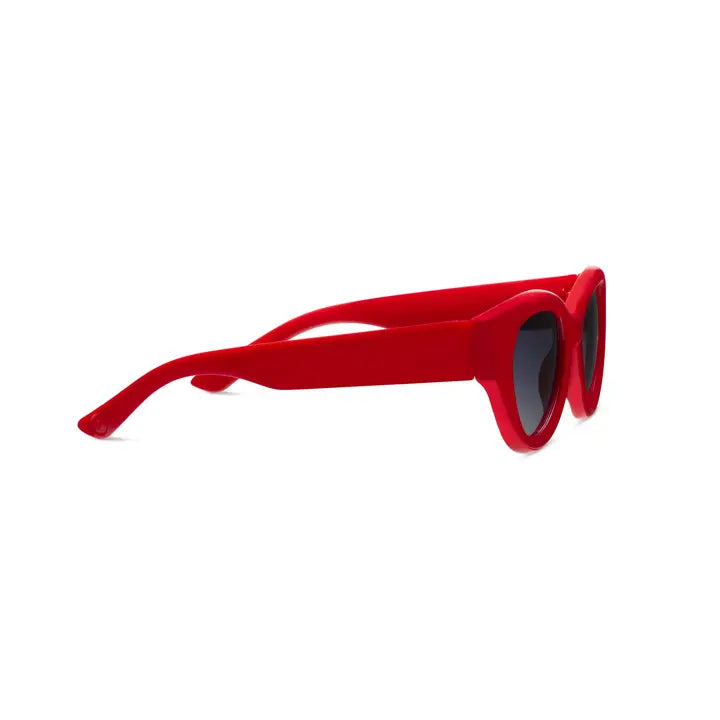 Peepers Sunday Scaries red cat-eye sunglasses with gradient lenses — view 4