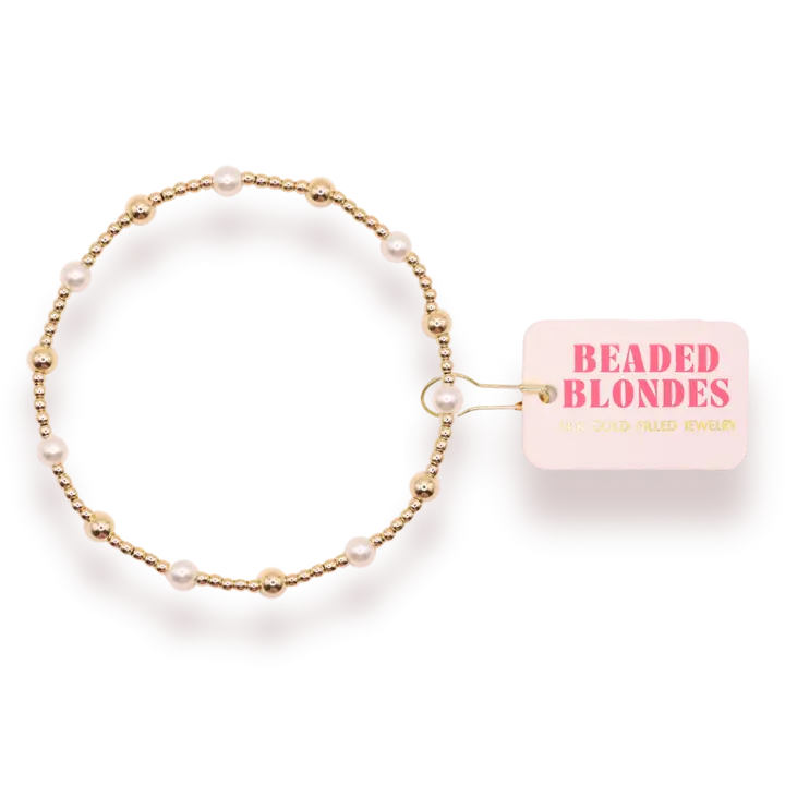 Beaded Blondes Pearl Beaded Stretch Bracelets