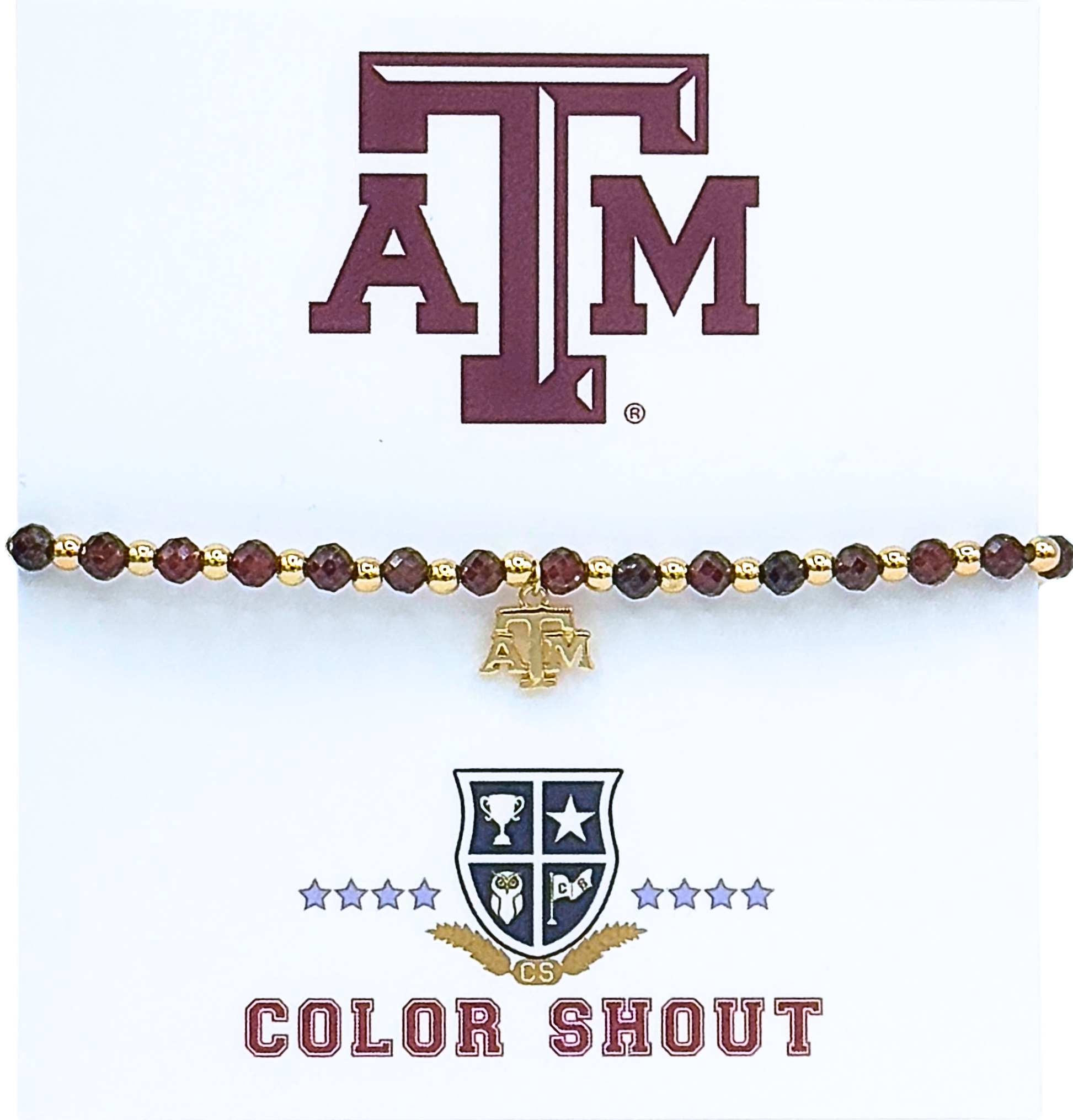 Texas A&M University logo charm bracelet