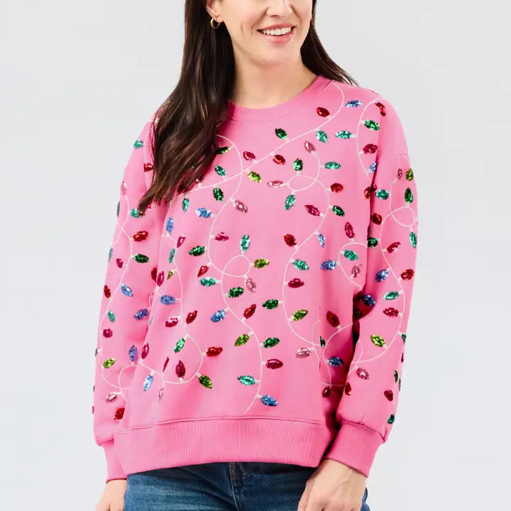 Sarah Pink Lights Sweatshirt