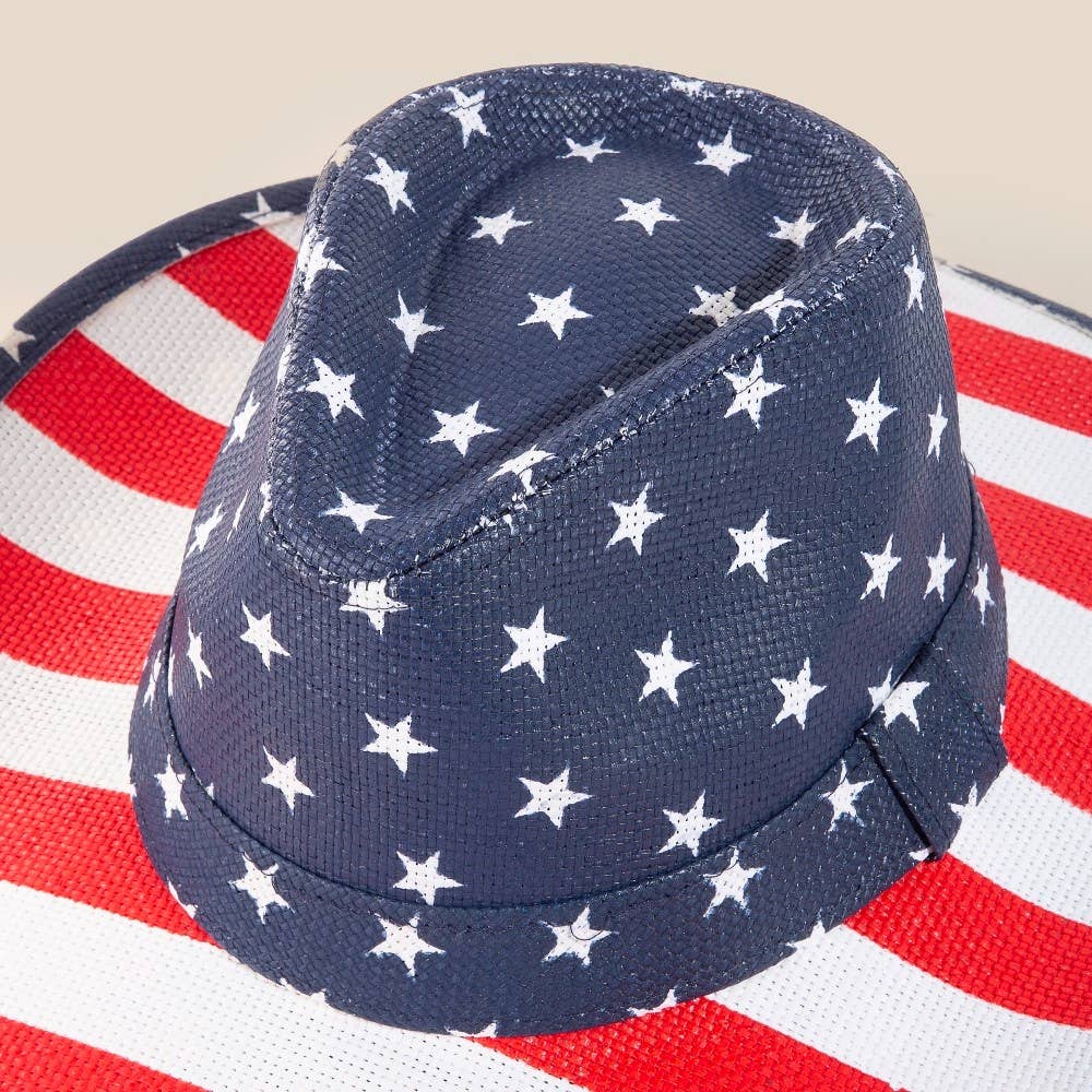 Patriotic Classic American Flag Cowboy Hat