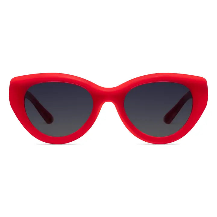 Peepers Sunday Scaries red cat-eye sunglasses with gradient lenses
