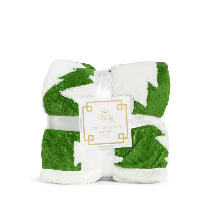 Jolly Tree Throw Green/White 50x60
