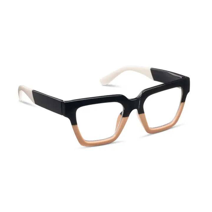Peepers Take A Bow Blue Light Glasses - Black/Tan