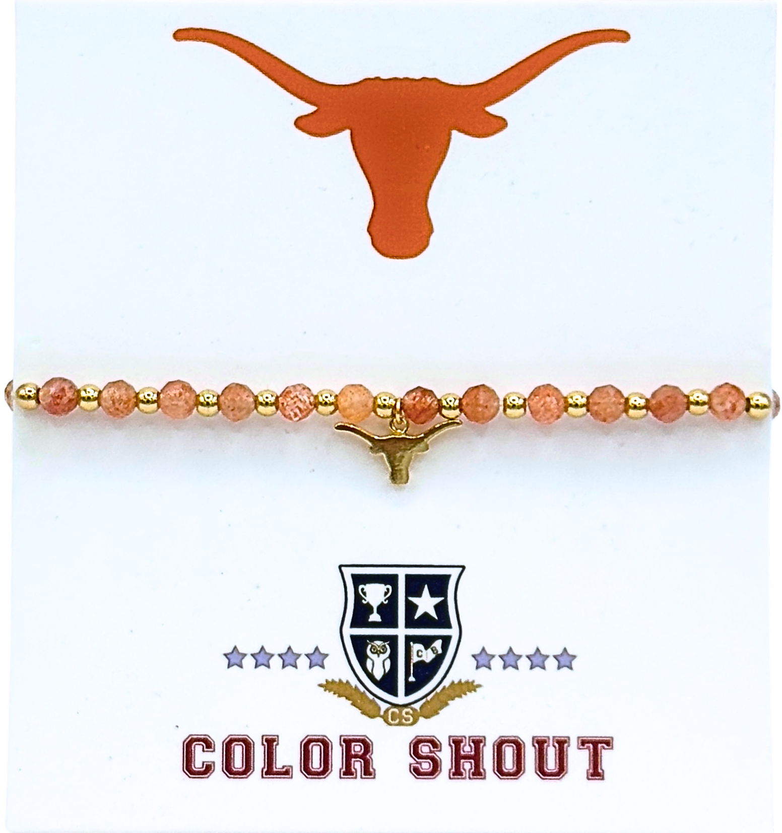 University of Texas beaded Longhorn charm bracelet