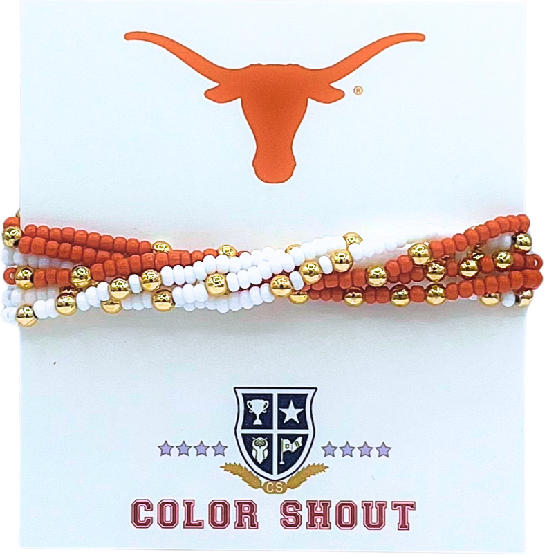 UT Colors Stack: Set of 6 Beaded Stretch Bracelets
