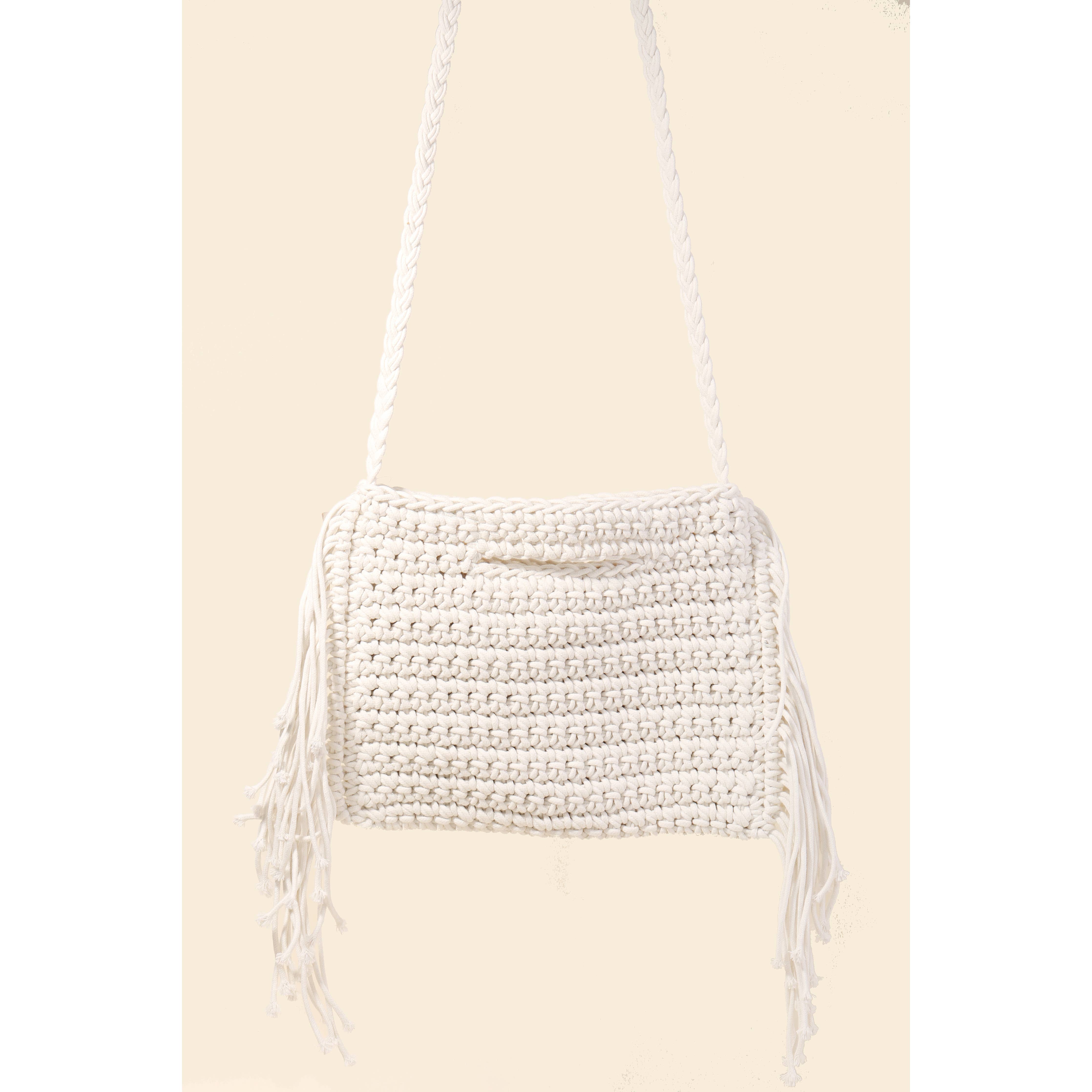 Straw Braided Fringe Bag