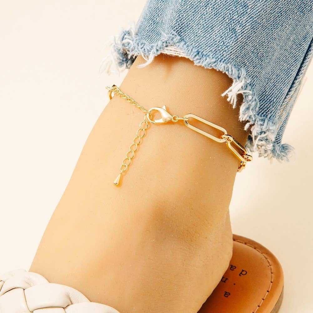 Stainless Steel Oval Chain Link Anklet