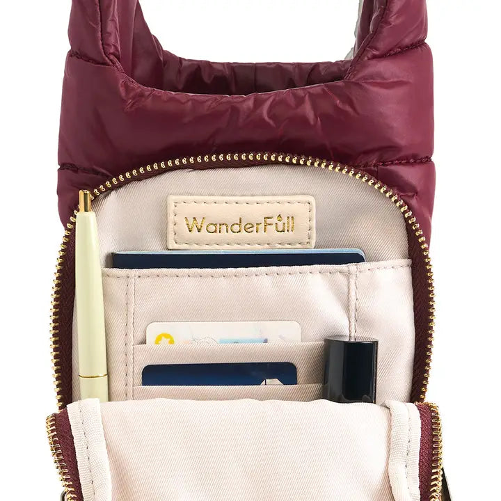 Wanderfull Dark Cherry Hydrobag® with Cherry and Black Striped Strap