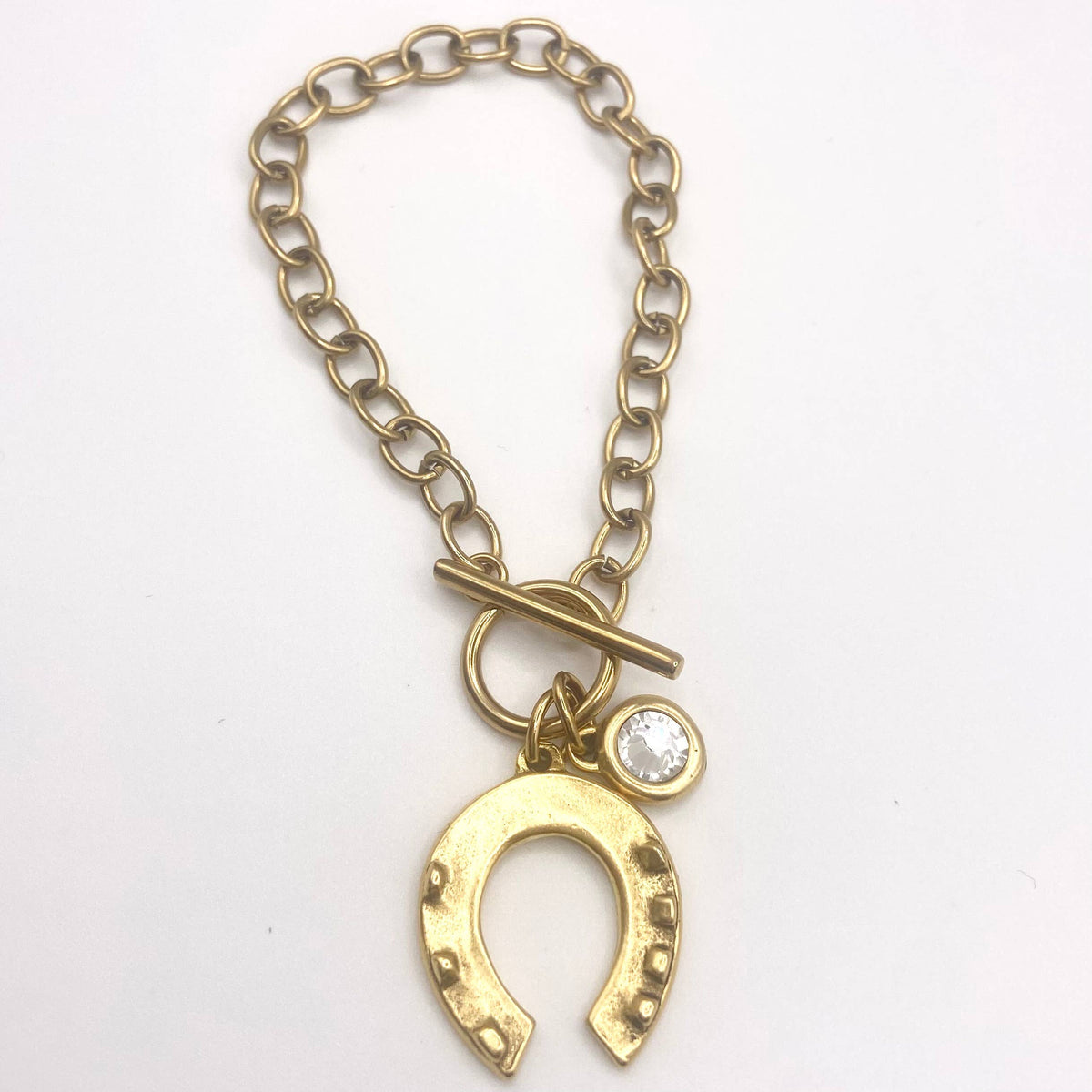 Lucky Horseshoe Crystal Toggle Bracelet 
