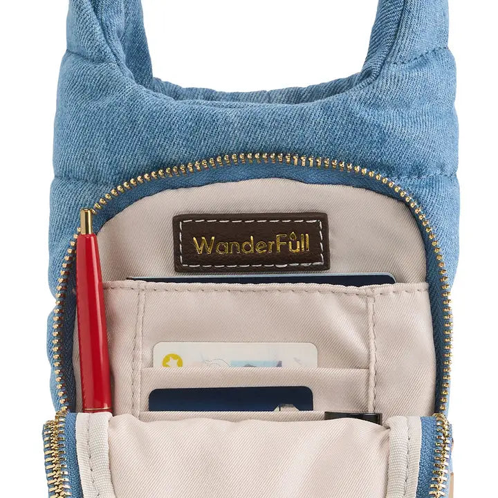WanderFull Hydrobag® Handle™- Light Denim with Gold Hardware