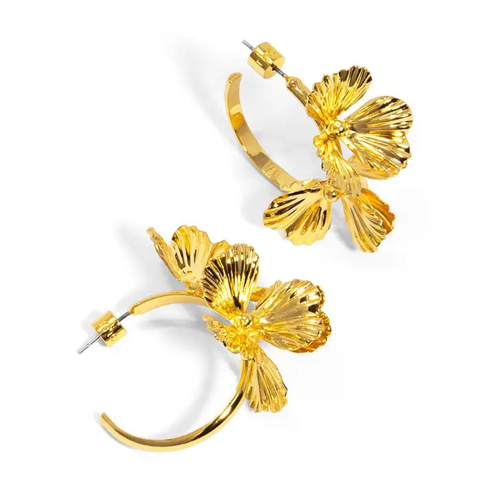 Flower Hoop Earring