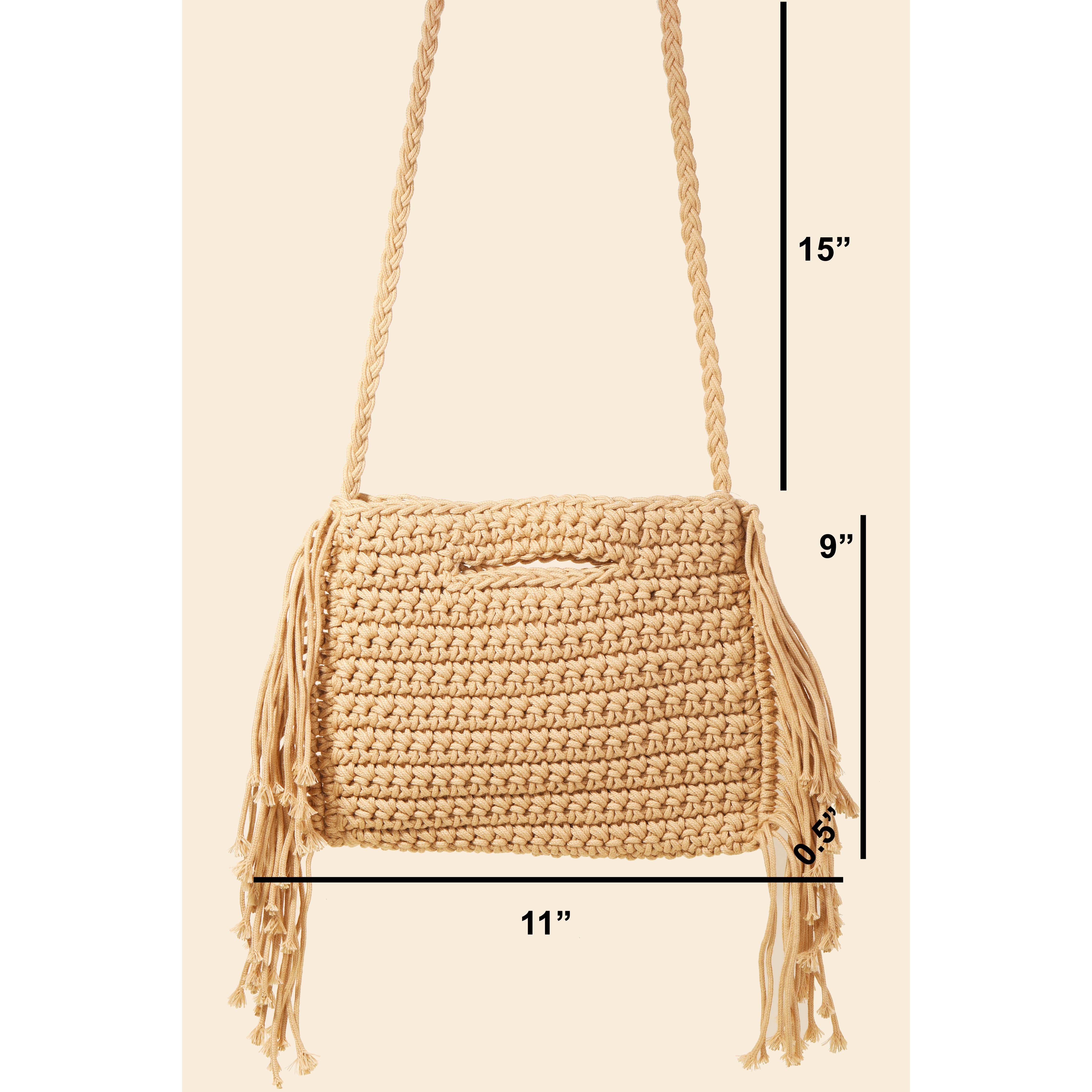 Straw Braided Fringe Bag