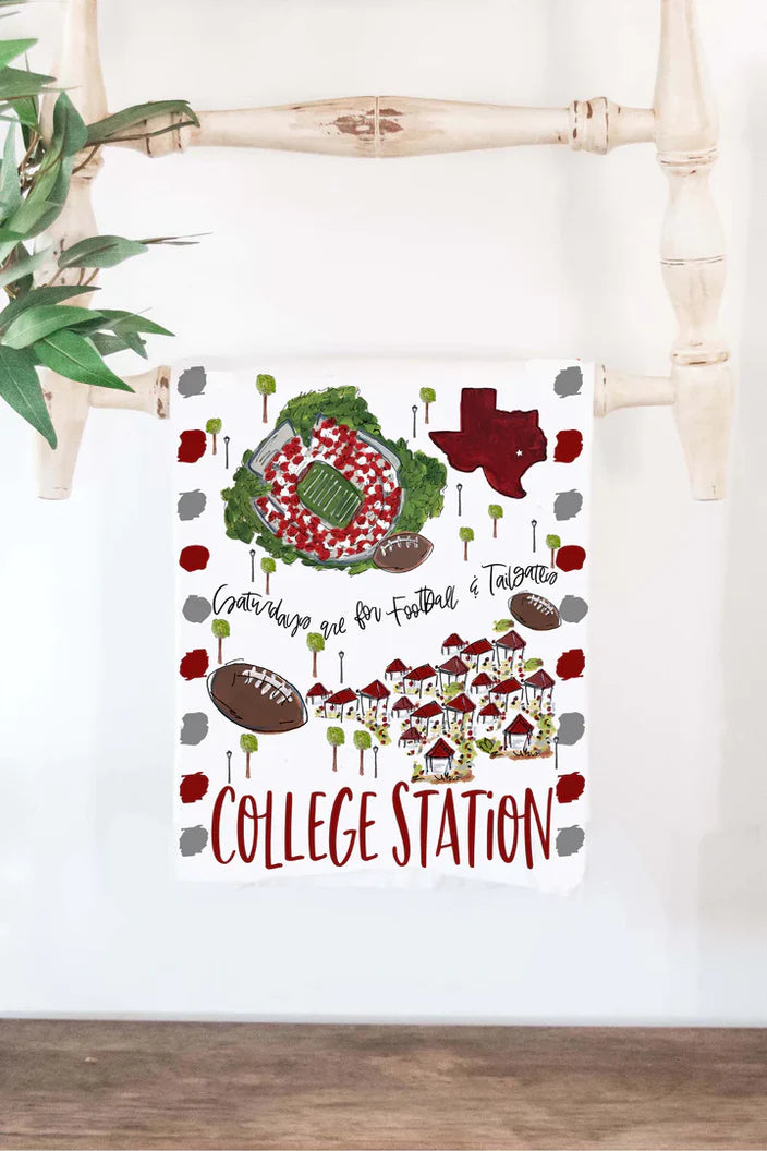 Saturdays Are For Football & Tailgates Tea Towel