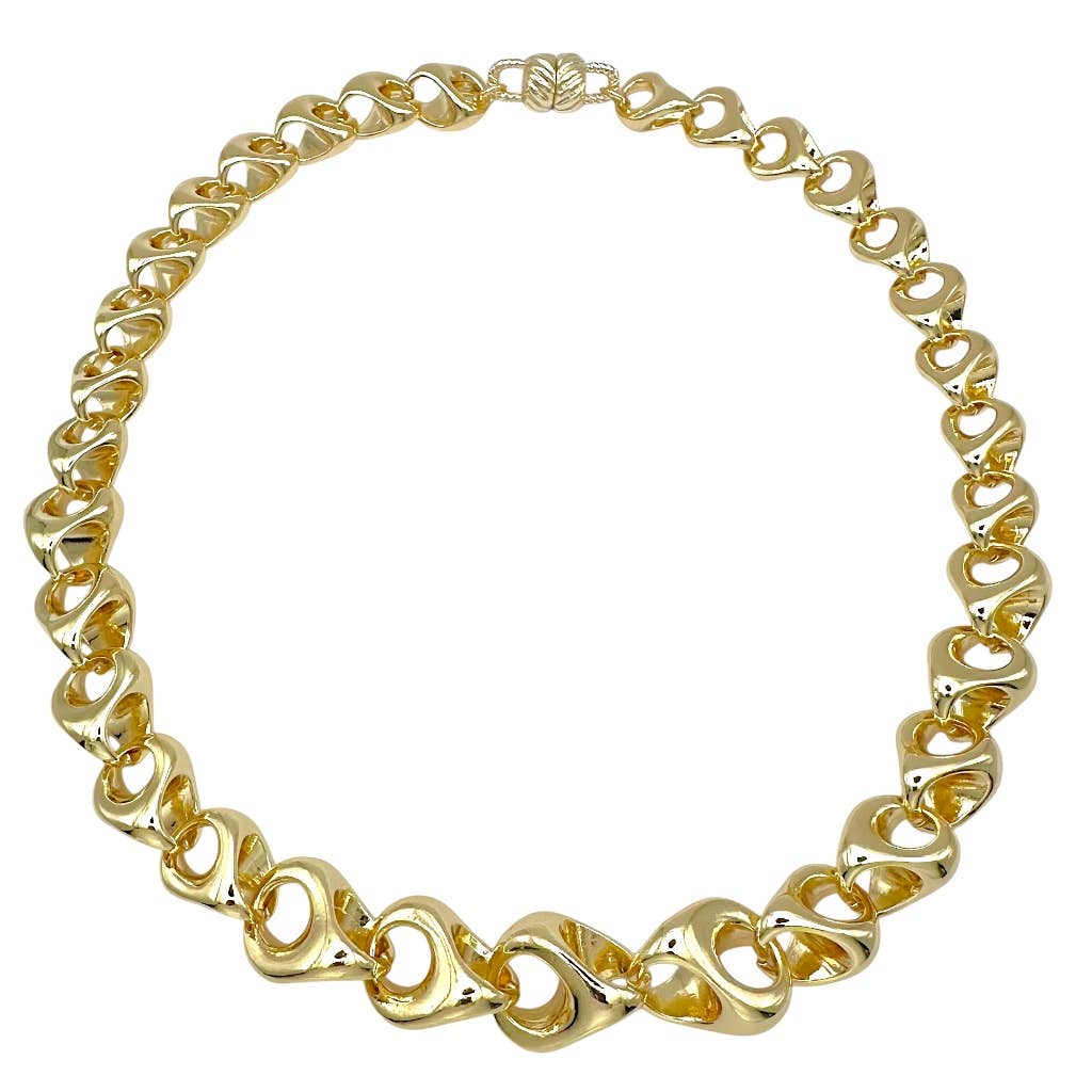 Gold Plated Link Chain Magnet Necklace