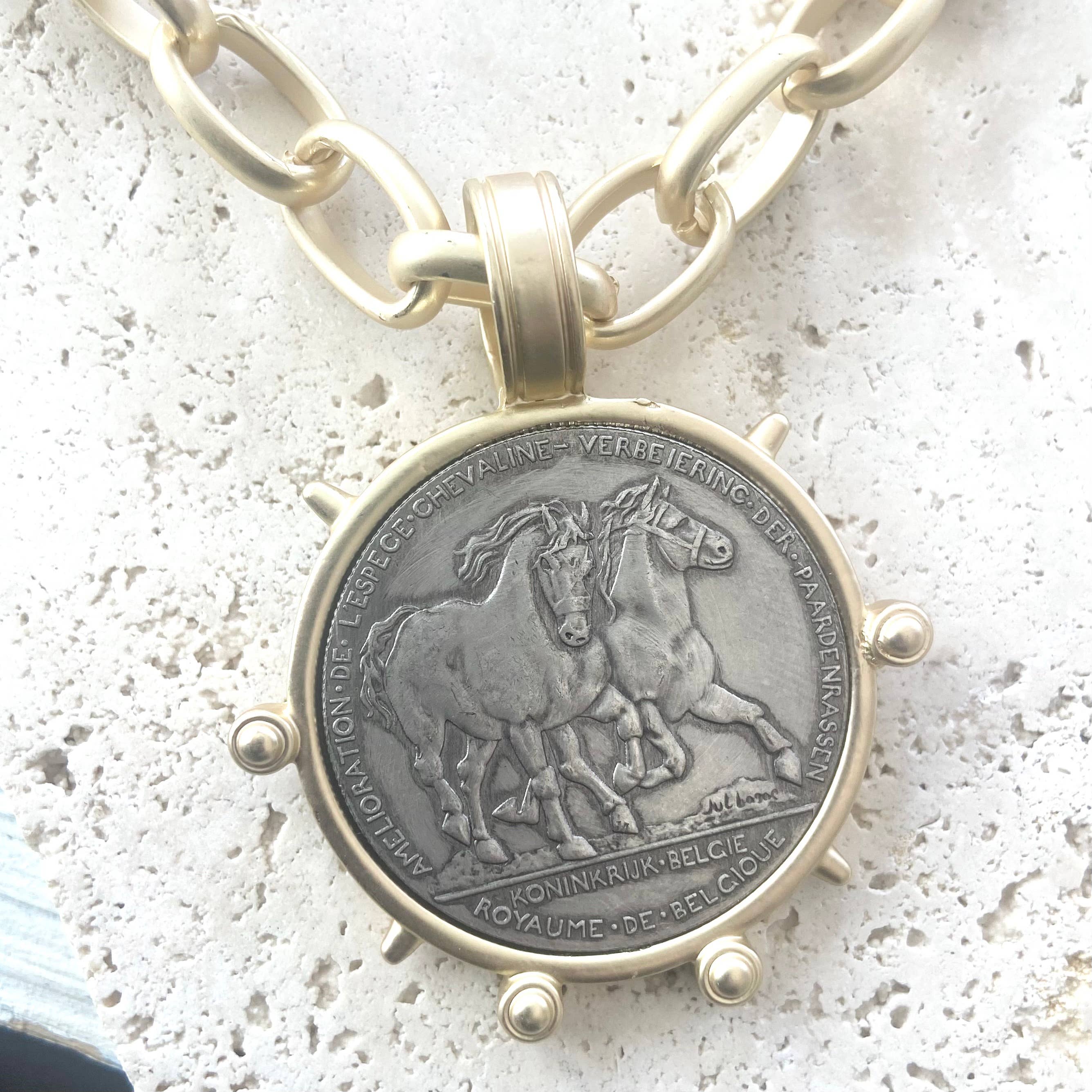 Horse Coin Jewelry Western Rodeo Style Belgium
