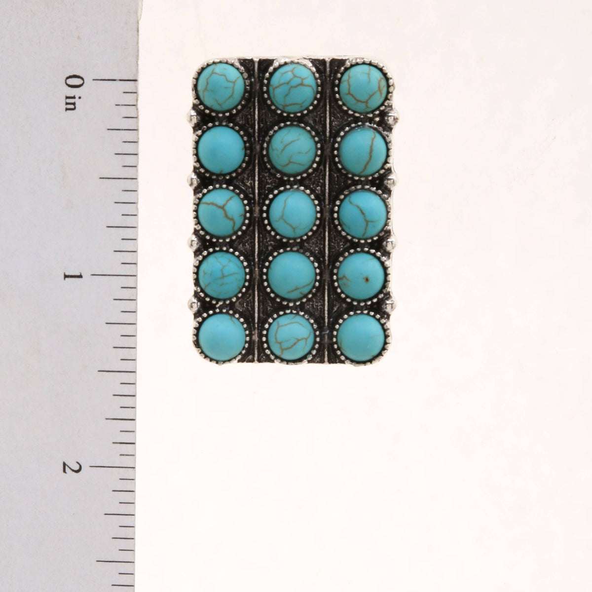 Turquoise Beaded Rectangle Earrings