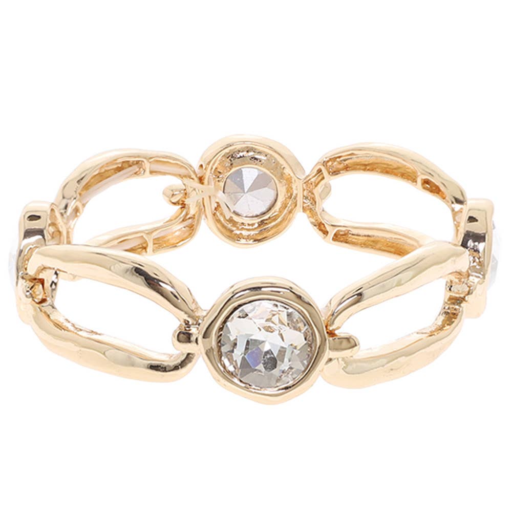 Open Link Round Center Stretch Bracelet