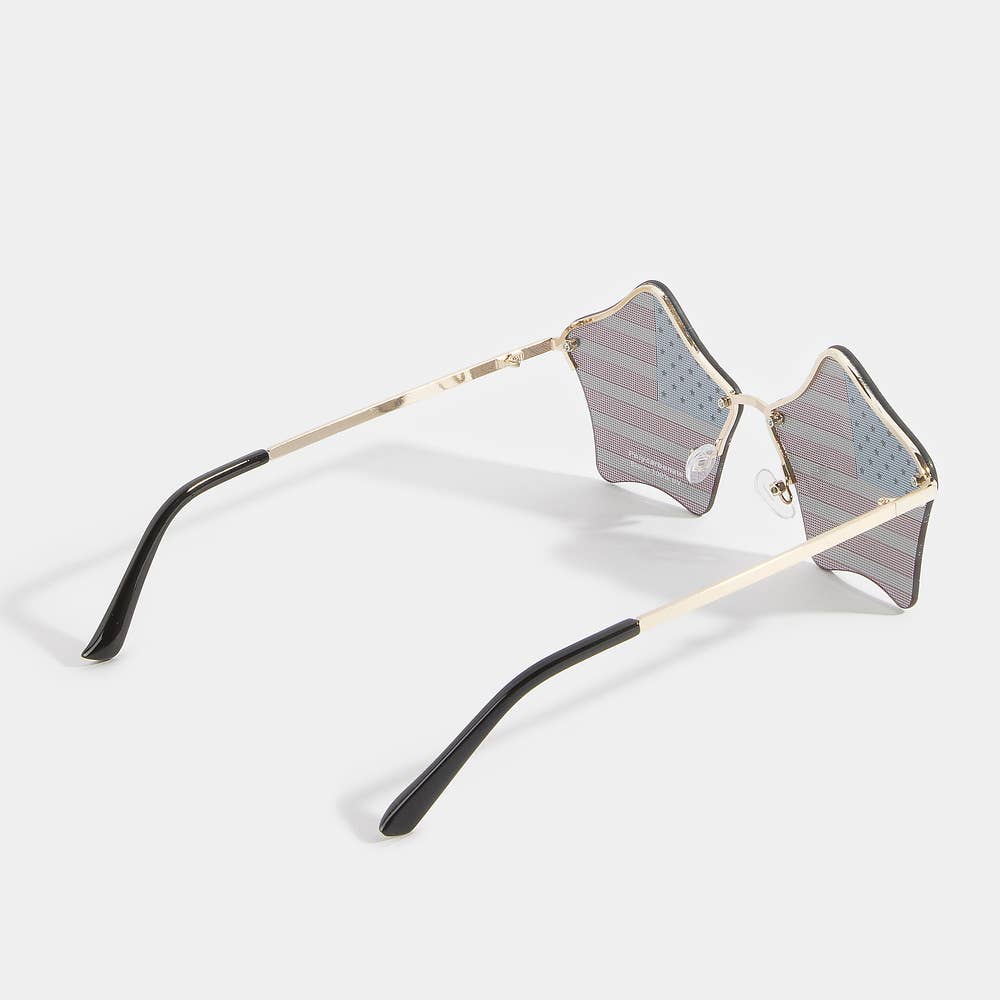 Patriotic Star Shaped American Flag Sunglasses