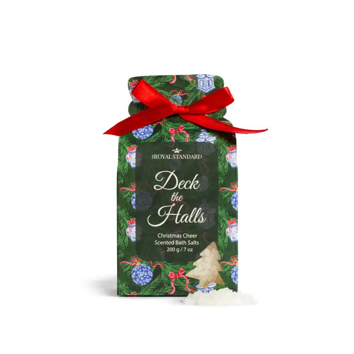 Deck the Halls bath salts in green and multicolor crystals