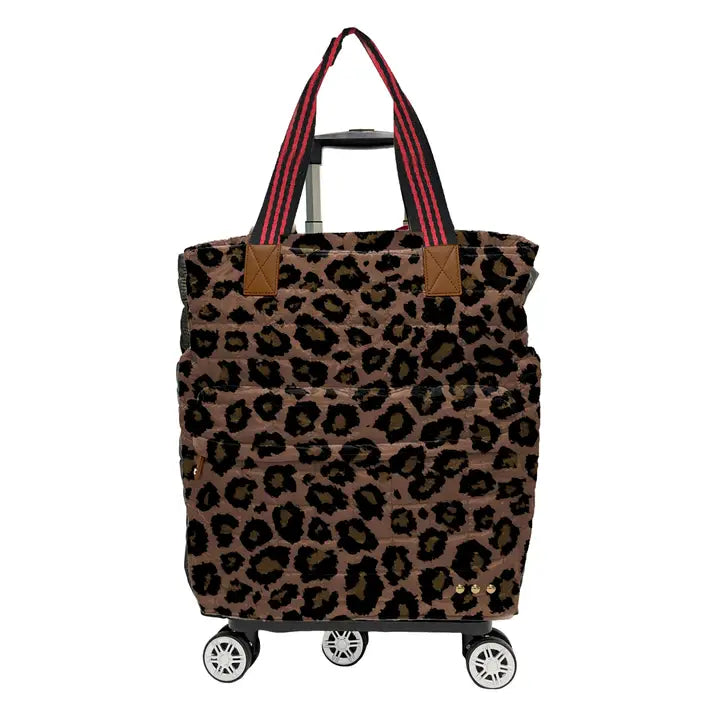 Leopard Quilted Tote Roller