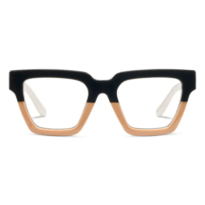 Peepers Take A Bow Blue Light Glasses - Black/Tan