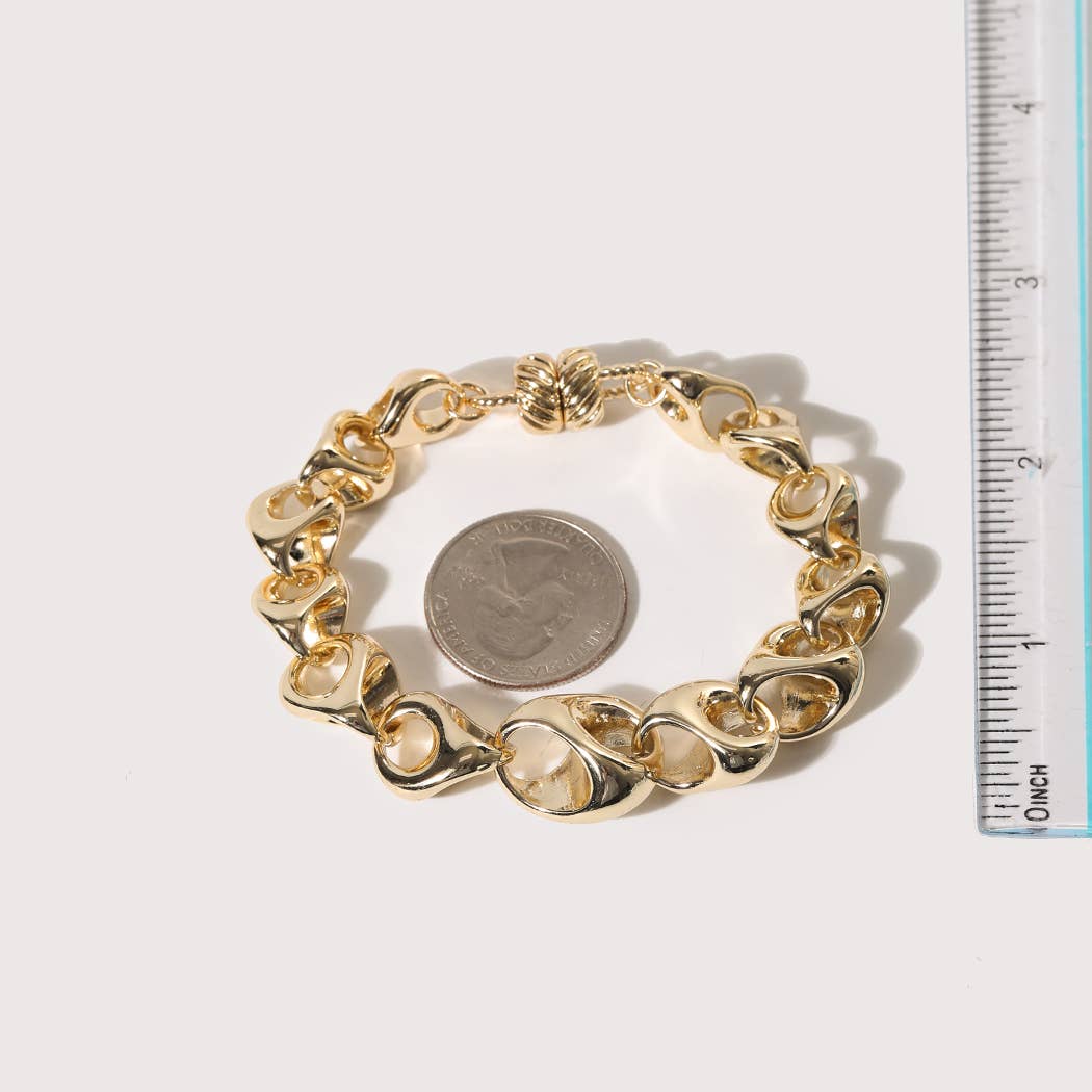Gold Pop Link Magnetic Bracelet