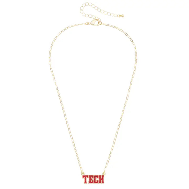 Canvas Texas Tech Red Raiders Pave Outline Necklace