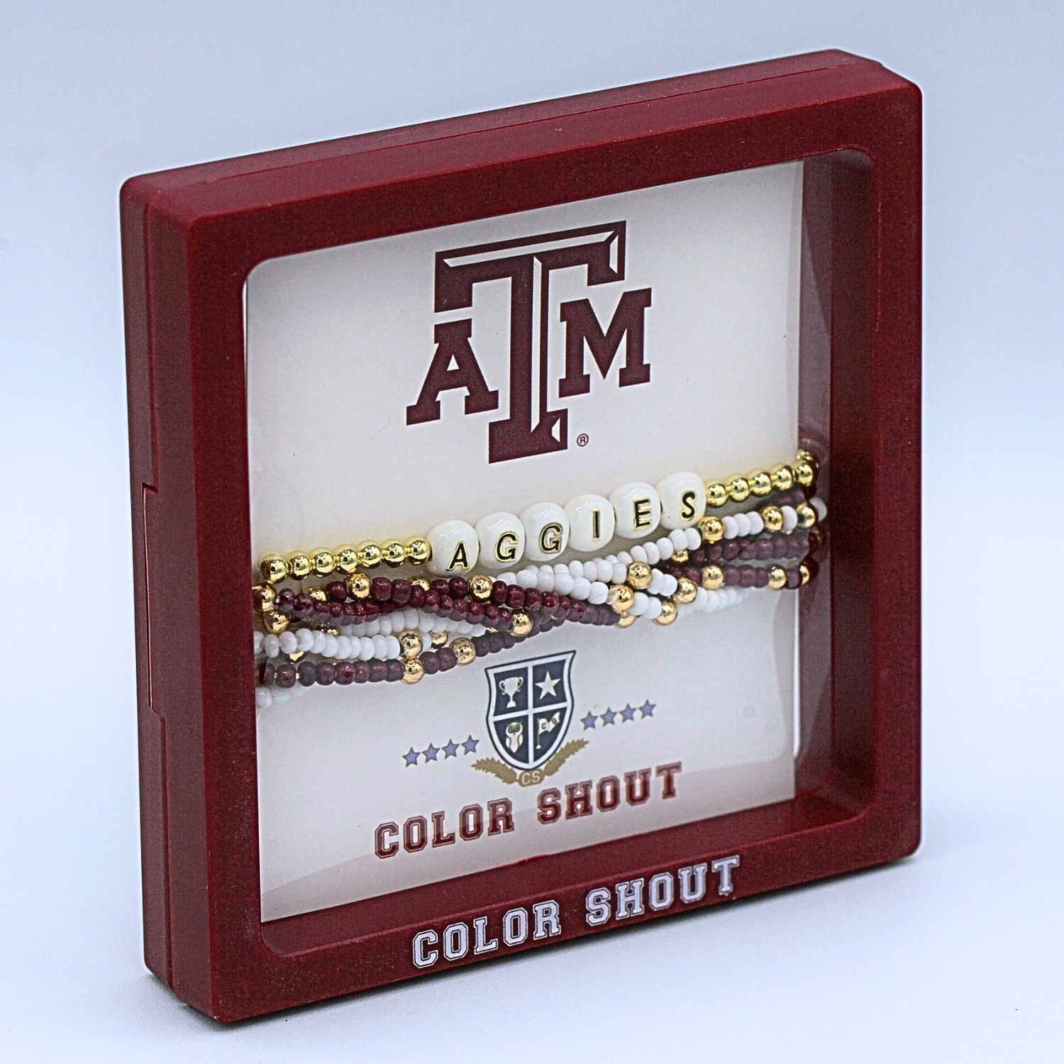 B209 - TAM : Texas A&M University 'Lucky 7' Bracelet Stack