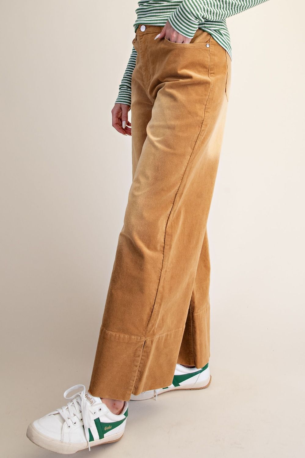 Camel Stretch Baby Corduroy Wide Leg Pants