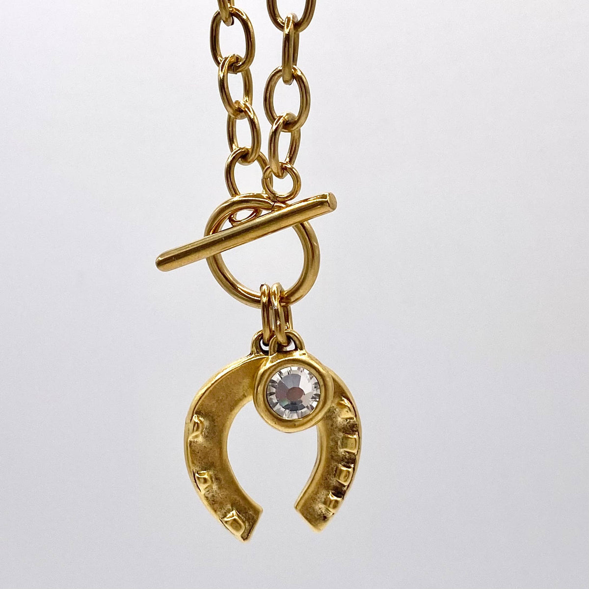 Gold Horseshoe Lucky Fortune Necklace
