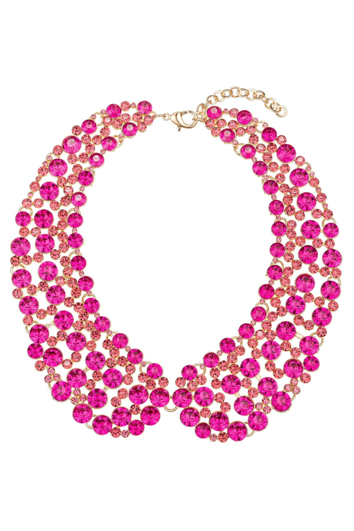 Diana collar necklace in hot pink glass crystals