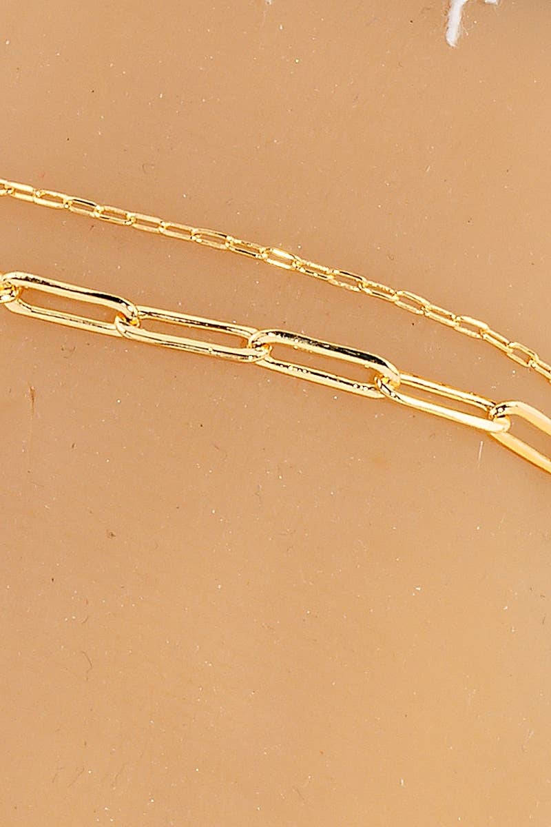 Layered Dainty Oval Chain Anklet