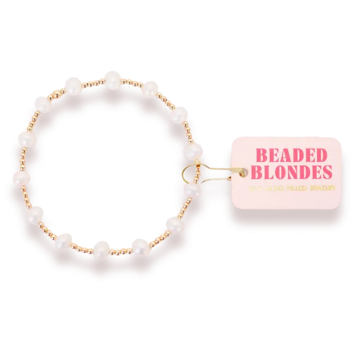 Beaded Blondes Pearl Beaded Stretch Bracelets