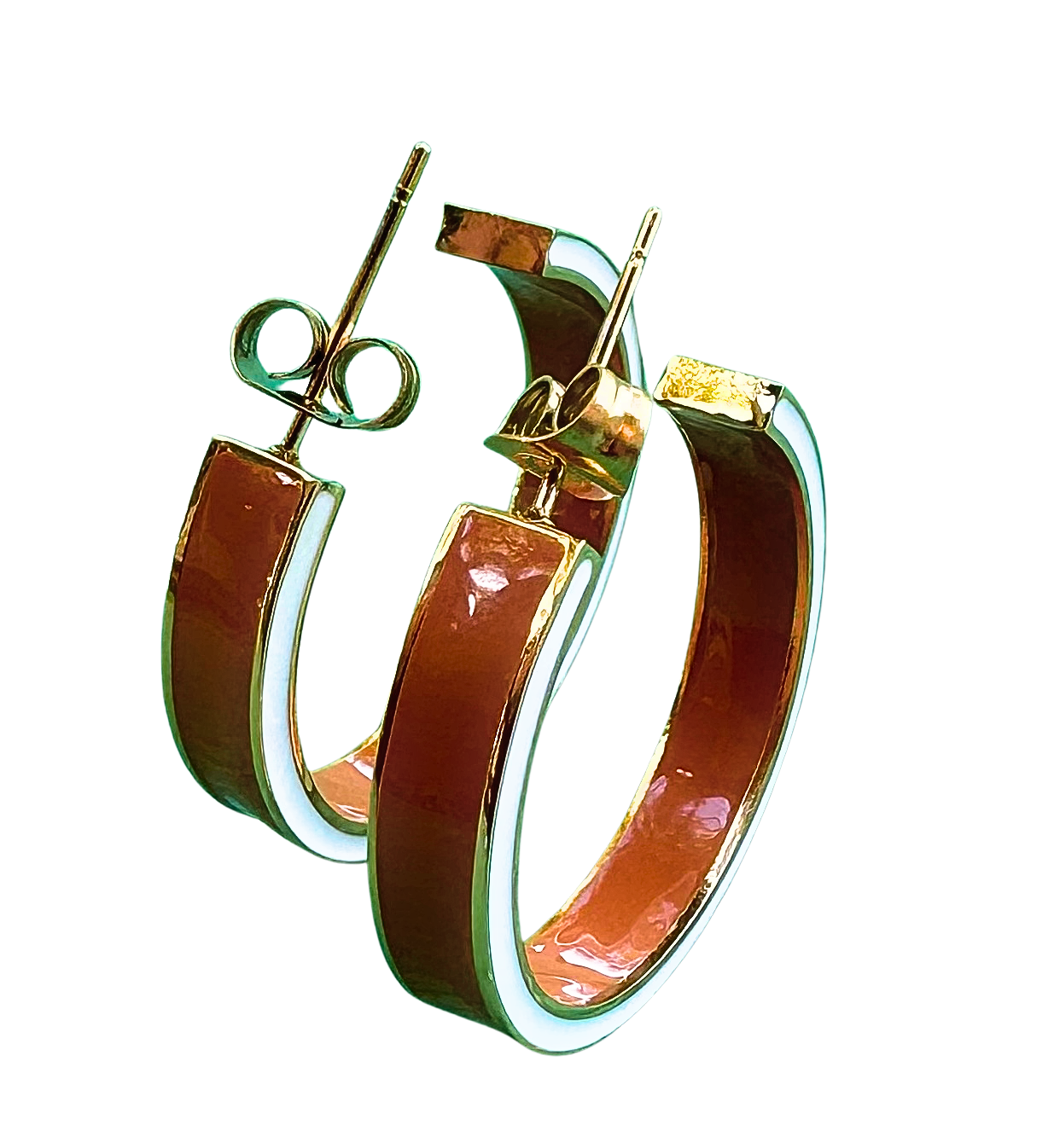University of Texas 50/50 Enamel Hoops