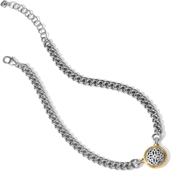 Brighton Ferrara Two Tone Medallion Chain Necklace