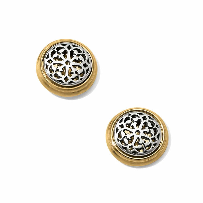 Brighton Ferrara Two-Tone Post Earrings Silver/Gold One Size